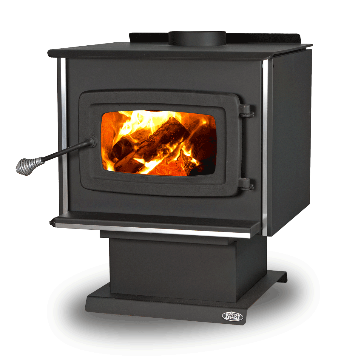 KOZI Wood Burning Stove, Model K1600 with Black Door